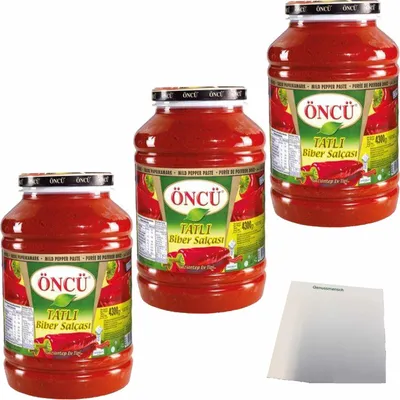 Produktbild von Öncü Paprikamark mild 3er Pack (3x4300g PET-Dose) + usy Block