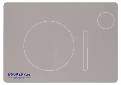 Obrázok produktu pre EDUPLAY 110389 Podložka na detské raňajky pre pravákov, 34 x 24 cm, sivá
