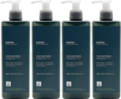 Image de Gel douche ANYAH - Doux & Hydratant avec Hyaluron - 4x 480ml -  par l'Ecolabel - Vegan
