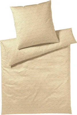 Produktbild von elegante Mako-Satin Bettwäsche-Garnitur Maison Arcs Farbe Gold Größe 135x200+80x80