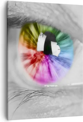 Produktbild von Bild auf Leinwand - Leinwandbild - Einteilig - Auge Regenbogen Wimper Grafik - 50x70cm - Wand Bild - Wanddeko - Wandbilder - Leinwanddruck - Wanddekoration - Leinwand bilder - Wandbild - PA50x70-2644