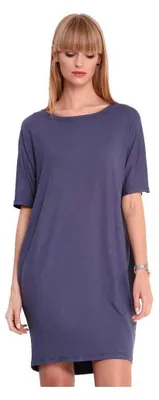 Produktbild von Damen Basic Kleid Dress; Grafit S/M