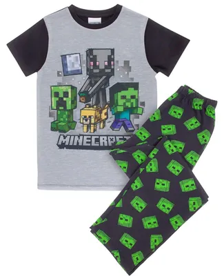 Image de Minecraft - Pyjama pour garçon NS5335 (140) (gris/vert/noir)
