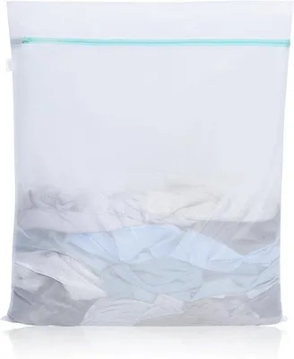Produktbild von Wasnet 70 x 90 cm - Extra großes, weißes Wäschenetz mit Reißverschluss - Wiederverwendbares Netz für die Waschmaschine