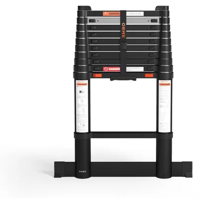 Image de Échelle télescopique de 3,20 mètres - Aluminium, compacte et portable, idéale pour les travaux