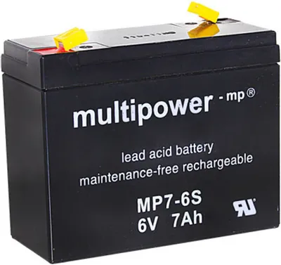 Produktbild von Multipower Bleiakku MP7-6S 6V 7Ah Faston 4,8mm