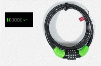 Zdjęcie produktu dla Zamek Abus CC 150/8/C - zamek kablowy, na kod, czarno-zielony