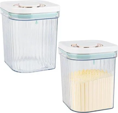 Produktbild von 2 Stück Milchpulverbehälter – 1200 ml. Verschlossener Behälter für Milchpulver – Tragbarer Milchpulverbehälter mit Löffel – Milchpulverbox zur Aufbewahrung von Babymilchpulver