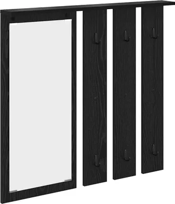 Image de vidaXL Portemanteau mural avec étagère noir aspect chêne
