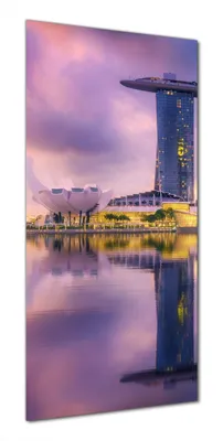 Produktbild von Wallario selbstklebende Duschrückwand 70 x 190 cm mit Motiv Abenddämmerung in Singapur - Wandverkleidung mit Hochglanzlaminat in Glasoptik