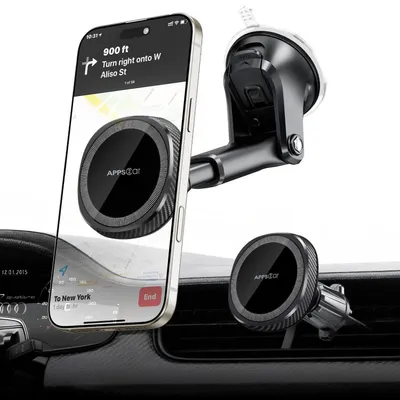 Produktbild von 3-in-1 Handyhalterung Auto MagSafe, 360° drehbar, ausziehbar, magnetisch, für Scheibe, Armaturenbrett & Lüftung