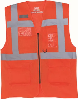 Produktbild von YOKO HVW820 | Herren Hi Vis Top Cool Open Mesh Executive Waistcoat - Farbe: Hi-Vis Orange - Größe: L