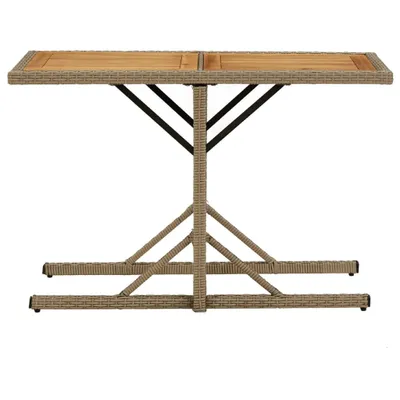 Immagine prodotto di vidaXL Tavolo da giardino beige in legno massiccio di acacia e poly rattan