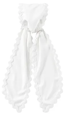 Productafbeelding van Turkrant-lint - Met richelversiering voor monogramborduurwerk - Decoratie voor de voordeur - 12,7 x 137 cm, wit