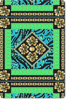 Produktbild von MuchoWow® Mauspad Mousepad Tiermuster - Blumen - Halskette - Gold - Muster 40x60 cm - Mousepads - Maus Mat - Pad - Mausunterlage - Schreibtisch Accesoire