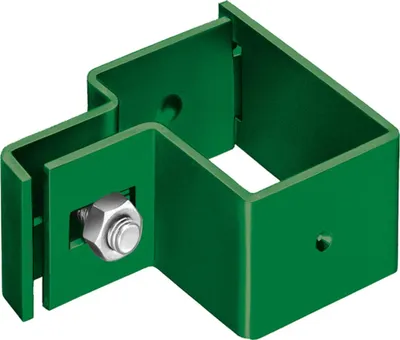 Produktbild von ALBERTS Endschelle für Vierkantpfosten, verzinkt, grün Kst.b, für Pfosten 60x40 mm