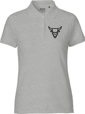 Produktbild von Huuraa Damen Polo Shirt Stier Sternzeichen Symbol XS Sport Grey Bio Baumwolle Fairtrade Poloshirt Geschenkidee