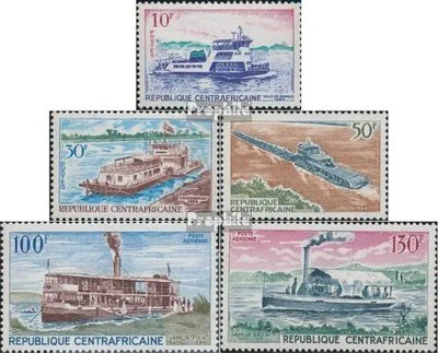 Produktbild von Briefmarken Zentralafrikanische Republik 1968 Mi 176-180 (kompl.Ausg.) postfrisch Flussschifffahrt