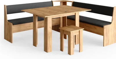 Produktbild von Eckbankgruppe Vicco Roman Goldkraft Eiche 180 x 180 cm mit Tisch, Model 34322