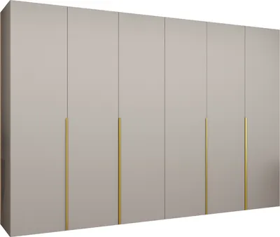 Produktbild von MEBLE KRYSPOL, Kleiderschrank, Schrank 300x202x52, Kaschmir, Griff Gold