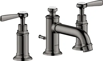 Produktbild von 3-Loch Waschtischarmatur AXOR MONTREUX 30 DN 15 m Hebelgr m ZAG 1 1/4Zoll pol. bl polished black chrome
