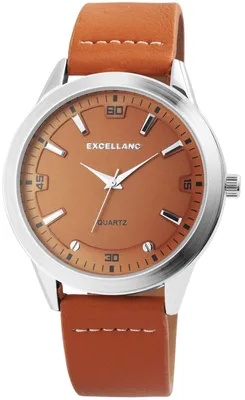 Produktbild von Herrenuhr Kunstleder EX0189 silberfarbig, Mineralglas