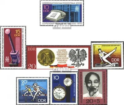 Produktbild von Briefmarken DDR 1970 Mi 1551-1552,1591,1594-1595, 1601,1602 (kompl.) gestempelt Leipziger Frühjahrsmesse