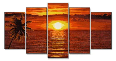 Image de Jeux Noris : Peinture par numéros - Coucher de soleil dans les Caraïbes ; 609450728