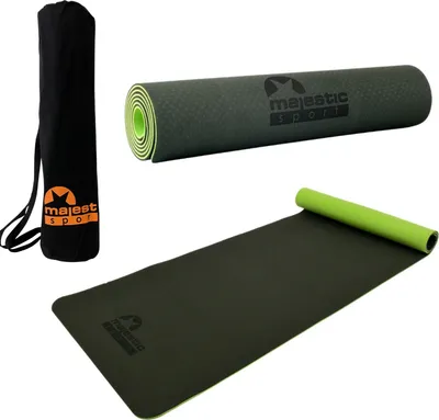Obrázek produktu pro MAJESTIC SPORT Podložka na cvičení Majestic Yoga 183 x 61 x 0,6 cm - lehká odolná voděodolná protiskluzová zelená