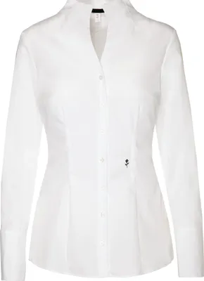 Produktbild von Seidensticker CITY-BLUSE Damen Bluse Langarm Kelch Slim-Fit Weiß 48