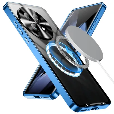 Produktbild von Für OnePlus 13 Magnetische Magsafe Frosted Metall Design Schutz Hülle Cover Blau