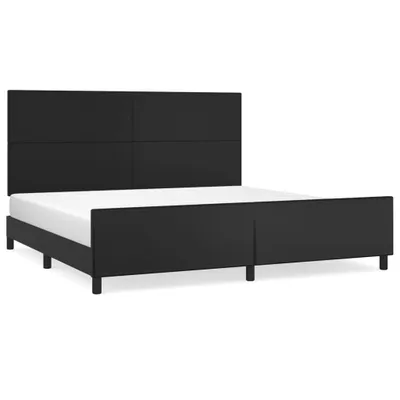 Produktbild von vidaXL Bettgestell mit Kopfteil Schwarz 200x200 cm Kunstleder