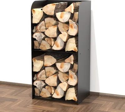 Produktbild von Kaminholzregal Kaminholzständer Massiv Pulverbeschichtet, Design:Schwarz