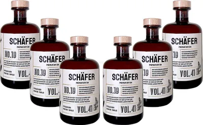 Produktbild von Schäfer s Premium Dry Gin No19 - 6er Set Der Schäfer Gin 0,5L (41% Vol)- [Enthält Sulfite]