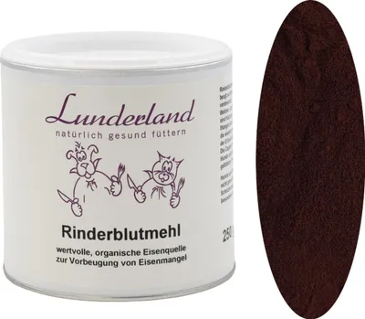 Produktbild von Lunderland Rinderblutmehl 250g 100% getrocknetes Rinderblut Einzelfuttermittel Hunde und Katzen