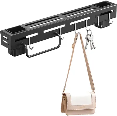 Produktbild von Wandhalter für Messer und Essstäbchen – wandmontierter Messerständer mit Haken für Küchenutensilien, Scheren und Gabeln