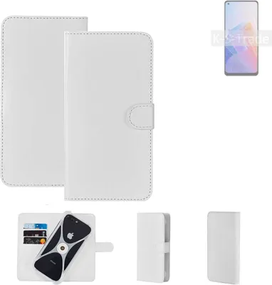 Produktbild von K-S-Trade Handy Hülle Schutz Hülle kompatibel mit Oppo Reno7 Lite 5G Cover Case Bookstyle Bumper weiß 1x