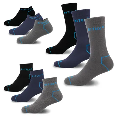 Produktbild von Bituxx 9er Set Socken Sneakers / Quaters / Full 43-46 Grau MS-18671