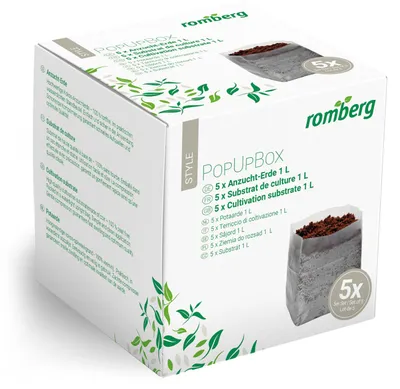 Produktbild von Romberg POPUP BOX Anzucht-Erde 1L (Anzuchterde ungedüngt, komprimiert) 16291299
