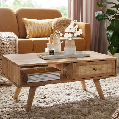 Immagine prodotto di Tavolo 90x40x45 cm mango massiccio tavolo da soggiorno rettangolare | Wohnling
