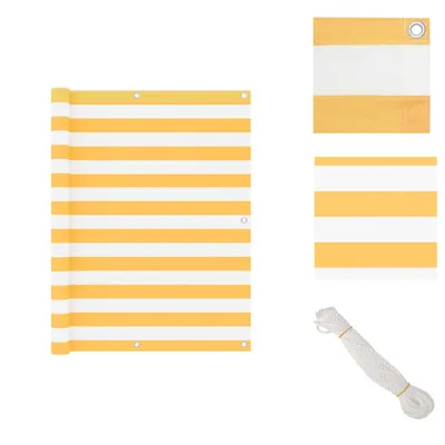 Produktbild von vidaXL Balkon-Sichtschutz Weiß und Gelb 120x300 cm Oxford-Gewebe -  Sonnenschirme & Sonnenschutze