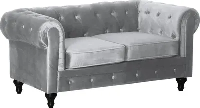 Obrázek produktu pro Sametová pohovka "Aliza" - 157 x 82 x 70 cm - 2místná - šedá
