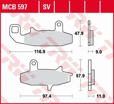 Produktbild von TRW Bremsbelagsatz MCB597SV DRZ800