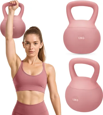 Produktbild von Gymtek® Weiche Kettlebell Hantel - 12kg Gewicht - Kugelhantel, Schwunghantel, Kugelgewicht für Home Gym, Fitness, Pilates, Krafttraining