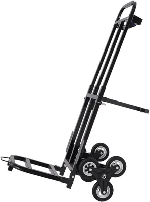Immagine prodotto di Carrello per scale con sacco – Carrello trasportabile pieghevole – 6 ruote – Capacità di carico: 210 kg – Maniglia regolabile – Ruote adatte a terreni accidentati