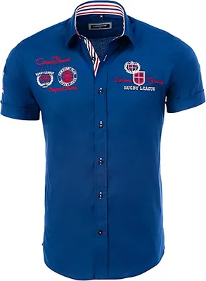 Produktbild von Brandneu Designer Kurzarmhemd CARISMA Navy uni CRM9002 M