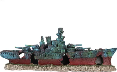 Produktbild von Aquarium versunkenes Schiff, erweiterte Basis ungiftiges Boot Schlachtschiff Dekoration Fischtank Wrack Dekoration, für