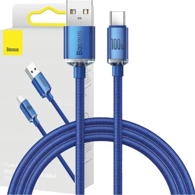 Immagine prodotto di Cavo Usb Do Usb-C Baseus Crystal Shine, 100W, 1,2M (Niebieski)