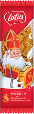 Produktbild von Lotus - Lotus speculaaskoekjes, Sinterklaas, 14 cm, pakje van 4