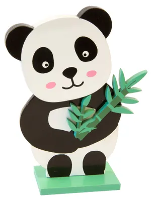 Produktbild von Tischdeko Panda Holz 13,5 x 10 cm -